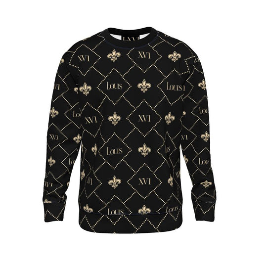 Sweater with Tan fleur-de-lis monogram