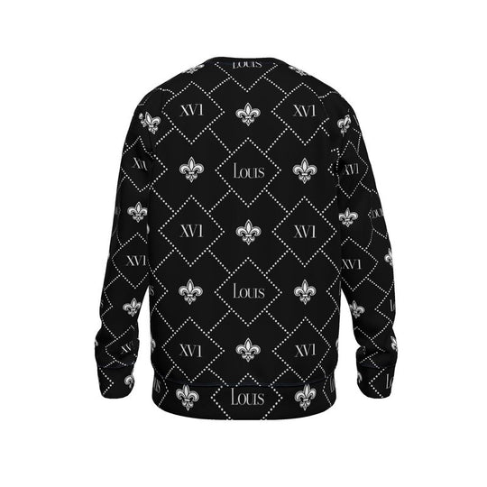Sweater Black with white  fleur-de-lis monogram