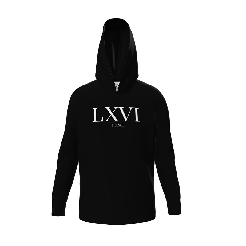 Louis XV1 Hoodie Black with White Iconic Logo