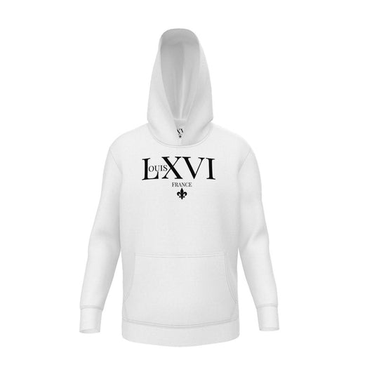 Louis XV1 Hoodie White with Black Iconic Logo