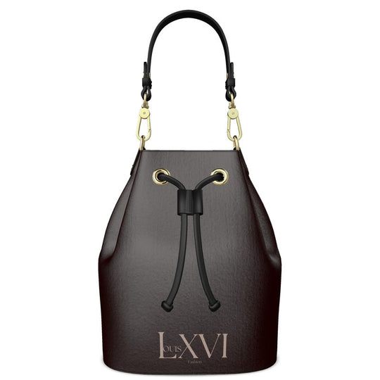 Louis XVI Bucket Bag – Classic Luxury in Dark Brown Napa Leather