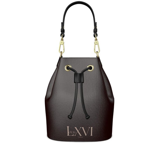 Louis XVI Bucket Bag – Classic Luxury in Dark Brown Napa Leather