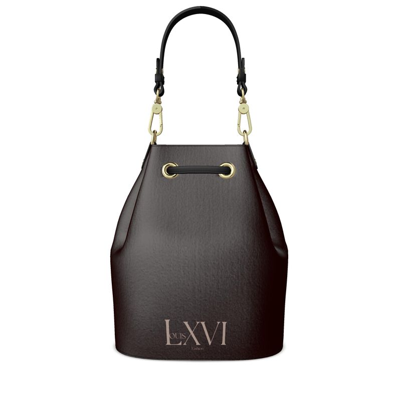 Louis XVI Bucket Bag – Classic Luxury in Dark Brown Napa Leather